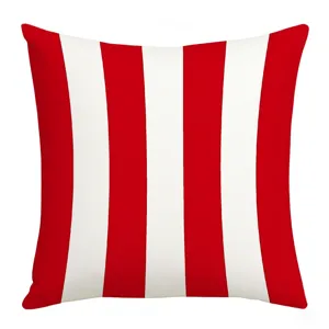 Red and white vertical striped throw pillow cover for cozy home sofa and bedroom decoration