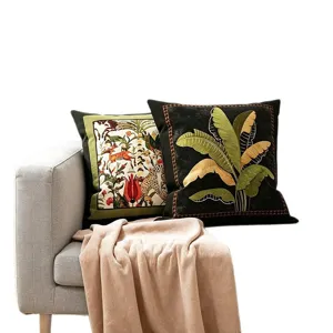 Vintage retro throw pillow set with core for living room sofa bedroom couch home decor.