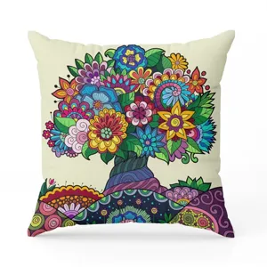 Bohemian floral throw pillow cover soft cushion case for home sofa bedroom decorative use