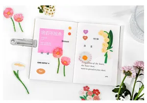 Floral PET planner stickers botanical journal sticker pack for scrapbooking and DIY crafts.