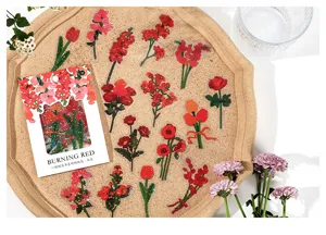 infeel.me PET sticker pack red floral botanical journaling scrapbooking stationery supplies