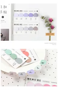 Close-up detail of aesthetic gradient sticky notes set, colorful memo pads for journaling.