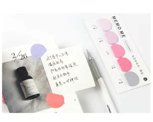 Semi-circular sticky notes set pastel memo pads for journaling planner office stationery