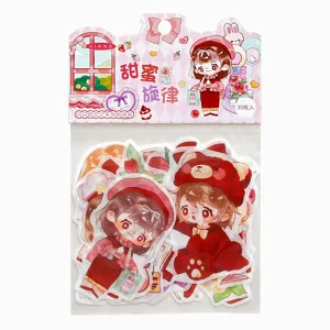 Süße Cartoon Tagebuch Aufkleber Packung 30 Stück DIY dekorative Scrapbooking Aufkleber.