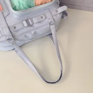 Japanese style ita bag shoulder tote bag with clear window for daily commute and school.