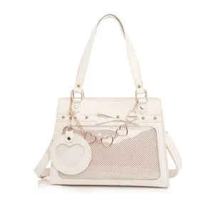 White Ita bag crossbody transparent window cute heart chain casual shoulder bag for anime fans