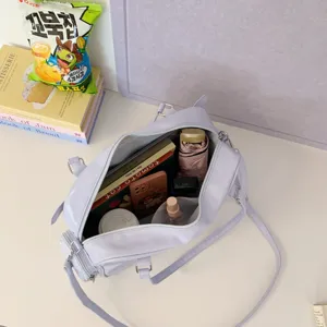Japanese style college large capacity shoulder bag casual commute solid color crossbody bag