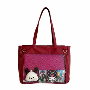 Japanese cute ita bag large capacity transparent shoulder bag anime cross body bag