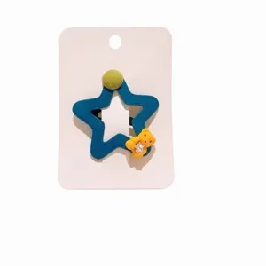 Pince à cheveux étoile colorée dopamine mignon petit ours accessoire mode automne hiver