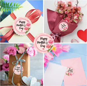 Mother's Day round stickers decorative labels for gift wrapping flower bouquets 500pcs