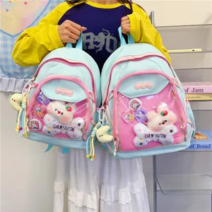 Japanese ins style cute ita backpack clear pocket sweet school bag for anime fans