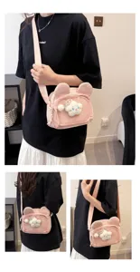 Süße rosa Ita Tasche japanischer Stil transparente Mesh Umhängetasche für Mädchen Alltag.