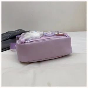 Japanischer Stil süße transparente Ita Tasche lila Segeltuch Umhängetasche Damen
