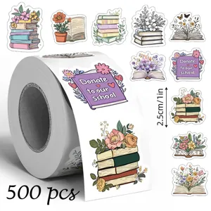 Reading Floral Bullet Journal Graffiti Stickers Roll Copperplate Paper Gift Wrapping Bakery Sealing Labels
