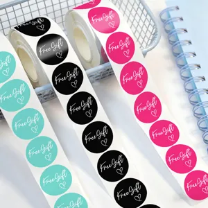 500 Pcs/Roll Free Gift Stickers Round Sealing Labels Wedding Party Gift Packing Decor 1 Inch