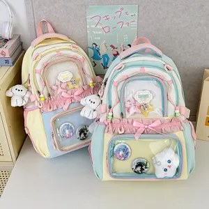 Sac à dos d'écolier transparent mignon grande capacité pour étudiante itabag chic