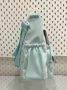 Light blue casual shoulder bag with multi pockets and adjustable strap for daily use.
