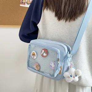 Japanese ins anime transparent ita bag cute messenger shoulder bag casual crossbody canvas bag