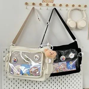 Japanese Transparent Ita Bag Large Capacity Casual Shoulder Crossbody Messenger Bag Student School Bag