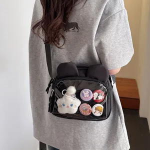 Japanischer Stil ins transparente ita Tasche Schulter Umhängetasche für Frauen süß schwarz