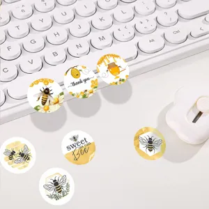 500 Stk. Bienen Danke Aufkleber Honigbienen Siegelsticker Rollen für Babyparty Partydeko