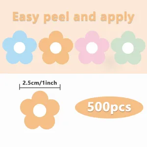 Colorful flower reward stickers 500pcs roll, easy peel and apply 2.5cm kids deco labels.