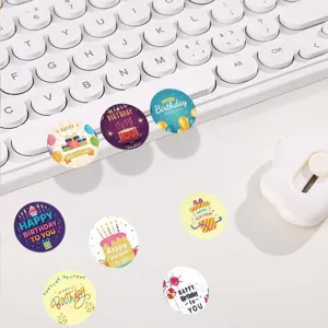 Runde Geburtstag Aufkleber Rollen dekorative Etiketten für Kinder Geschenke Siegel