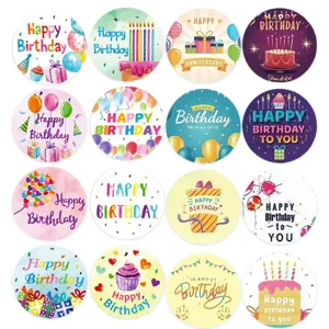 Geburtstag Aufkleber Rolle süße Cartoon Designs Geschenkbox Siegel Etiketten 500Stk