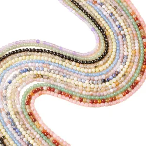 4mm Bunte Kristall Perlen Naturstein DIY Armband Halskette Schmuckherstellung Großhandel