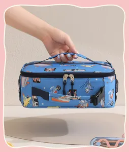 Kids insulated lunch bag portable bento box holder student cute cartoon transport design