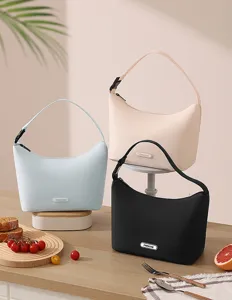 Stylish Oxford cloth lunch bag, portable tote handbag for office work, fresh and practical.