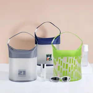 Multifunktionale doppelschichtige PU-Kulturtasche wasserdichte Strandtasche Kosmetiktasche