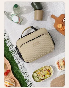 Portable Insulated Lunch Bag Thermal Cooler Tote for Office School Picnic Food Box Bag