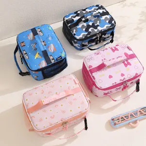 Portable insulated lunch bag for kids students waterproof bento box tote with cute patterns