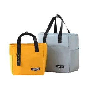 Portable insulated lunch bag tote set with thermal foil lining for daily office school meals.