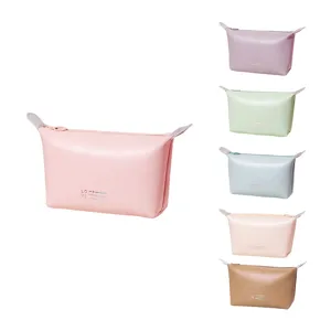 Large capacity PU leather makeup bag waterproof travel cosmetic pouch multi-color portable organizer