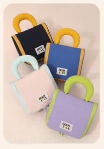 Portable travel toiletry bag large capacity cosmetic organizer with hook marshmallow handle