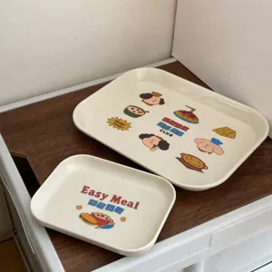 Vassoio colazione in melamina cartone animato stile INS simpatico supporto fotografico