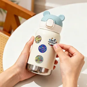 Happy birthday graffiti stickers, 1-inch round sealing labels for cake baking and gift wrapping.