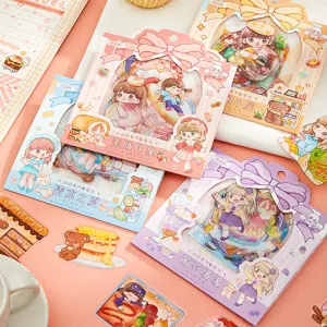 PET Aufkleber Pack Süßes Cartoon Mädchen Tagebuch Material DIY Dekorative Aufkleber Scrapbook Zubehör Ästhetische Schreibwaren