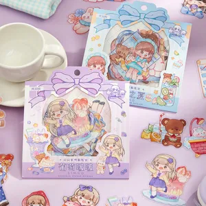 Niedliche Cartoon PET-Sticker-Packs für Tagebuch DIY Dekoration, 30 Stück pro Packung.