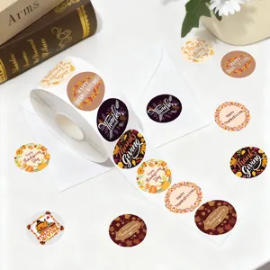 500pcs roll Thanksgiving stickers decorative sealing labels for autumn harvest holiday gifts