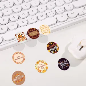 Thanksgiving stickers round sealing labels holiday party favor gift decoration 500 pcs