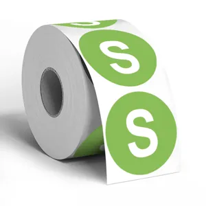 Grüne runde Größe S Etikett Aufkleber Rolle für Verpackung und Versiegelung der Boxen.