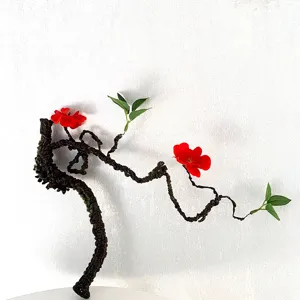 Chinese Style Artificial Begonia Plum Blossom Foam Branch Flexible Decorative Flower For Hotel Lobby Home Decor Photography Prop