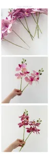 Mini 3D printed artificial phalaenopsis orchid flower stems for home hotel table decor display.