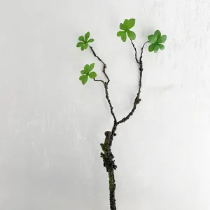 Branche de fleur artificielle souple flexible feuilles vertes déco maison hôtel faux plant