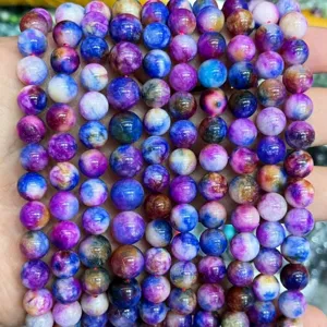 Perles rondes en cristal colorées fils en vrac pour bracelets faits main fabrication bijoux gros