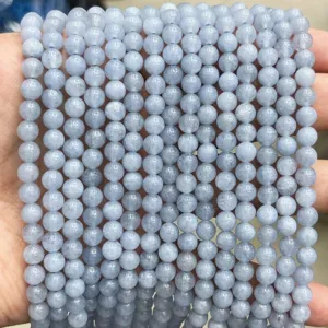 Perles rondes en cristal bleu clair perles en vrac pour bracelets faits main et bijoux.