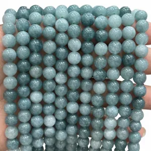 Perles en pierres precieuses vertes pour bracelets DIY fabrication de bijoux vue principale